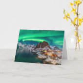 Küstenlinie | Lofoten Islands, Hamnoy, Norwegen Karte (Gelbe Blume)