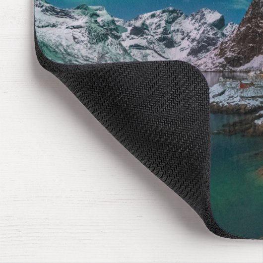 Küstenlinie | Lofoten Islands, Hamnoy, Norwegen Mousepad (Ecke)