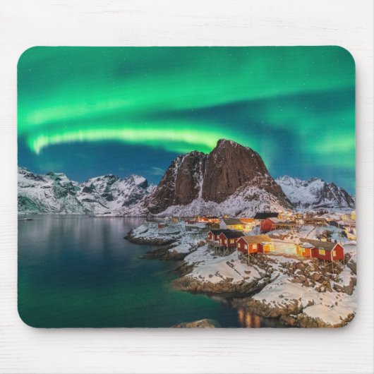 Küstenlinie | Lofoten Islands, Hamnoy, Norwegen Mousepad (Vorne)