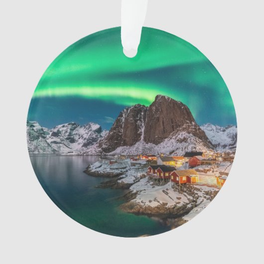 Küstenlinie | Lofoten Islands, Hamnoy, Norwegen Ornament (Vorderseite)