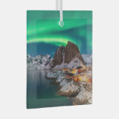 Küstenlinie | Lofoten Islands, Hamnoy, Norwegen Ornament Aus Glas (Vorderseite Rechts)