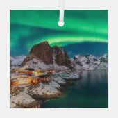 Küstenlinie | Lofoten Islands, Hamnoy, Norwegen Ornament Aus Glas (Rückseite)