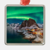 Küstenlinie | Lofoten Islands, Hamnoy, Norwegen Ornament Aus Metall (Vorne)
