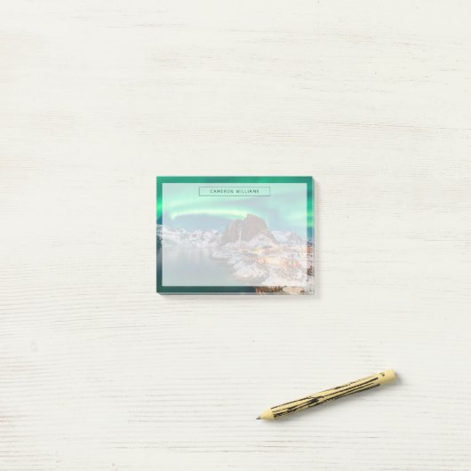 Küstenlinie | Lofoten Islands, Hamnoy, Norwegen Post-it Klebezettel (Auf Schreibtisch)