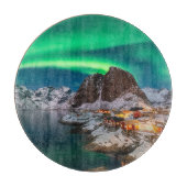 Küstenlinie | Lofoten Islands, Hamnoy, Norwegen Schneidebrett (Vorderseite)