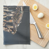 Küstenlinie | Manhattan, New York City Geschirrtuch (Viertel Falte)