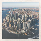 Küstenlinie | Manhattan, New York City Glasuntersetzer (Vorderseite)