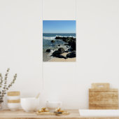 Küstenlinie mit Felsen- und Wellenposter Poster (Küche)