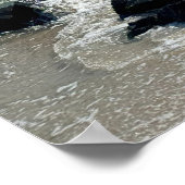 Küstenlinie mit Felsen- und Wellenposter Poster (Ecke)
