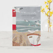 Küstenlinie mit Seegullen niedliche Abbildung Karte (Gelbe Blume)