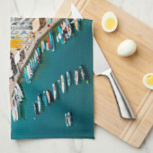 Küstenlinie | Neapel Italien Geschirrtuch (Viertel Falte)