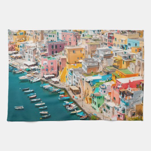 Küstenlinie | Neapel Italien Geschirrtuch (Horizontal)