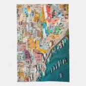 Küstenlinie | Neapel Italien Geschirrtuch (Vertikal)