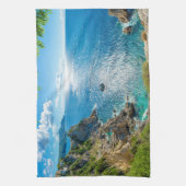 Küstenlinie | Palaiokastritsa, Korfu, Griechenland Geschirrtuch (Vertikal)