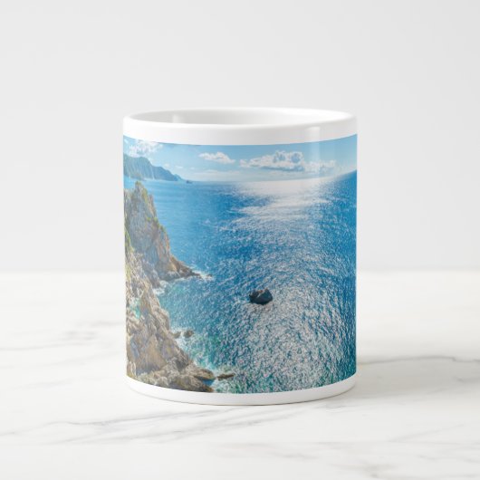 Küstenlinie | Palaiokastritsa, Korfu, Griechenland Jumbo-Tasse (Vorderseite)