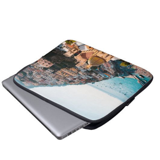 Küstenlinie | Positano Italien, Cliffside Village Laptopschutzhülle (Vorne Knopf)