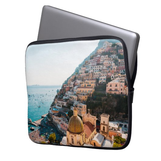 Küstenlinie | Positano Italien, Cliffside Village Laptopschutzhülle (Vorderseite Links)