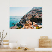 Küstenlinie | Positano Italien, Cliffside Village Poster (Küche)