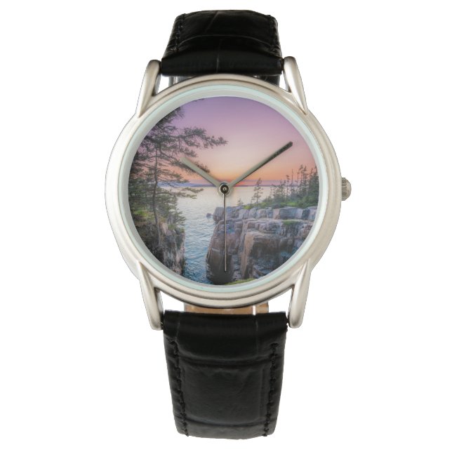 Küstenlinie | Ravens Nest Acadia Nationalpark Main Armbanduhr (Vorderseite)