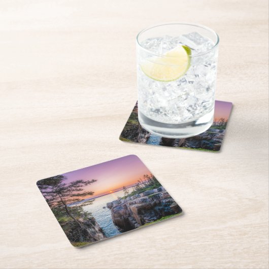 Küstenlinie | Ravens Nest Acadia Nationalpark Main Rechteckiger Pappuntersetzer (Vor Ort)