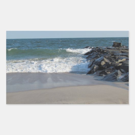Küstenlinie Rechteckiger Aufkleber (Vorderseite)