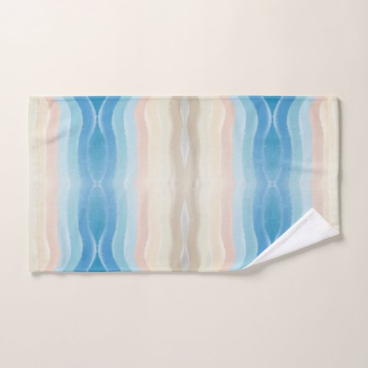 Küstenlinie Salty Wavy Wiederholungsmuster Badhandtuch Set (Handtuch)
