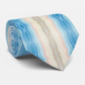 Küstenlinie Salty Wavy Wiederholungsmuster Krawatte (Gerollt)