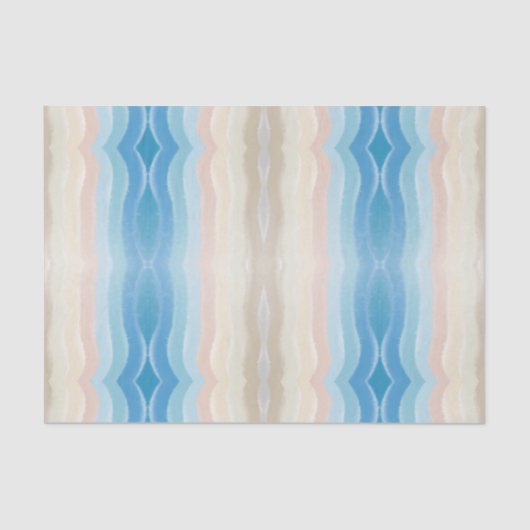 Küstenlinie Salty Wavy Wiederholungsmuster Seidenpapier (Vorderseite)