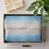 Küstenlinie Salty Wavy Wiederholungsmuster Seidenpapier (Geschenk)