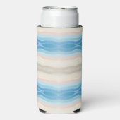 Küstenlinie Salty Wavy Wiederholungsmuster Selters Dosenkühler (Seltzer Rückseite)