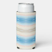 Küstenlinie Salty Wavy Wiederholungsmuster Selters Dosenkühler (Seltzer Vorderseite)