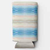 Küstenlinie Salty Wavy Wiederholungsmuster Selters Dosenkühler (Rückseite)