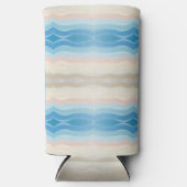 Küstenlinie Salty Wavy Wiederholungsmuster Selters Dosenkühler (Vorderseite)