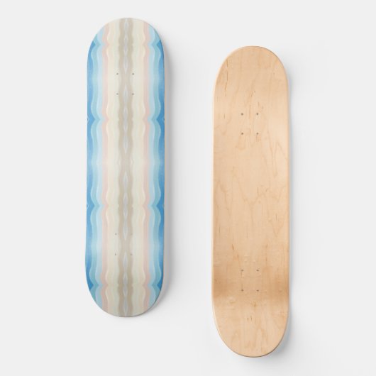 Küstenlinie Salty Wavy Wiederholungsmuster Skateboard (Vorderseite)