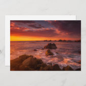 Küstenlinie | Sunset Pacific Grove Carmel Californ Dankeskarte (Vorne/Hinten)