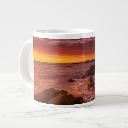 Küstenlinie | Sunset Pacific Grove Carmel Californ Jumbo-Tasse (Vorderseite Links)