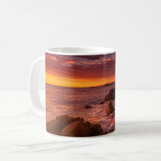Küstenlinie | Sunset Pacific Grove Carmel Californ Kaffeetasse (Vorderseite Links)