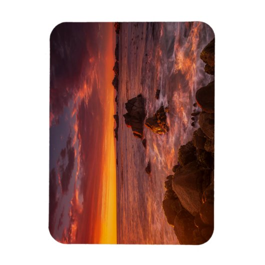 Küstenlinie | Sunset Pacific Grove Carmel Californ Magnet (Vertikal)