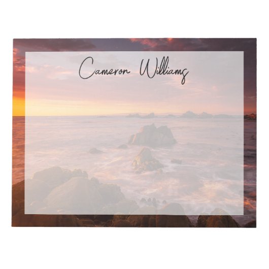 Küstenlinie | Sunset Pacific Grove Carmel Californ Notizblock (Vorderseite)