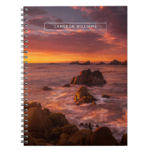 Küstenlinie Sunset Pacific Grove Carmel Californ Notizblock