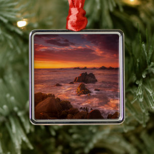 Küstenlinie   Sunset Pacific Grove Carmel Californ Ornament Aus Metall