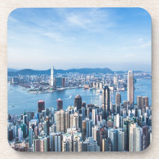 Küstenlinie | Tsim Sha Tsu, Hong Kong Island, Asie Getränkeuntersetzer (Vorderseite)