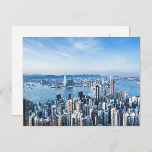 Küstenlinie | Tsim Sha Tsu, Hong Kong Island, Asie Postkarte (Vorne/Hinten)