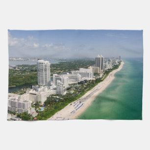 Küstenlinie Urban Beach, Miami, Florida Geschirrtuch