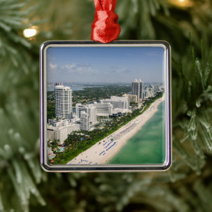 Küstenlinie Urban Beach, Miami, Florida Ornament Aus Metall