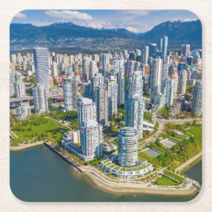 Küstenlinie Vancouver, British Columbia, Kanada Rechteckiger Pappuntersetzer