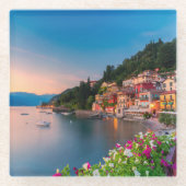Küstenlinie | Varenna, Lombardei, Italien Glasuntersetzer (Vorderseite)