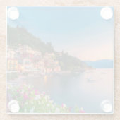 Küstenlinie | Varenna, Lombardei, Italien Glasuntersetzer (Rückseite)