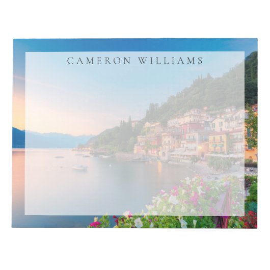 Küstenlinie | Varenna, Lombardei, Italien Notizblock (Vorderseite)