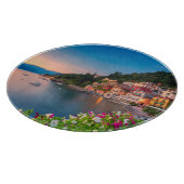 Küstenlinie | Varenna, Lombardei, Italien Schneidebrett (Ecke)